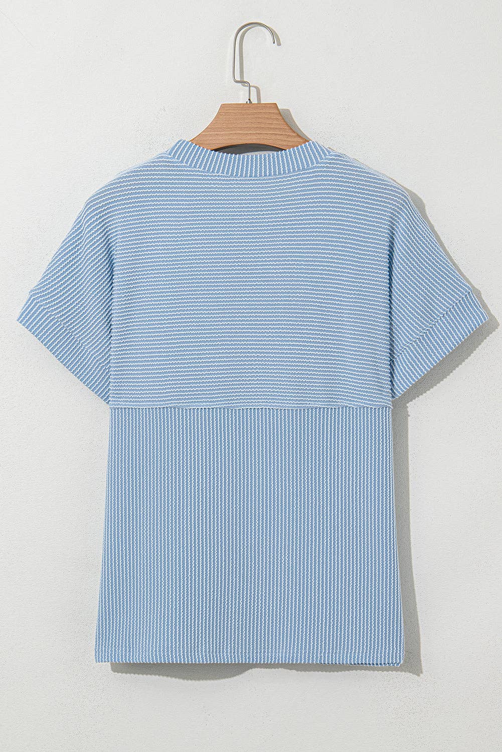 Cozy Mock Neck Corded Knit T-Shirt
