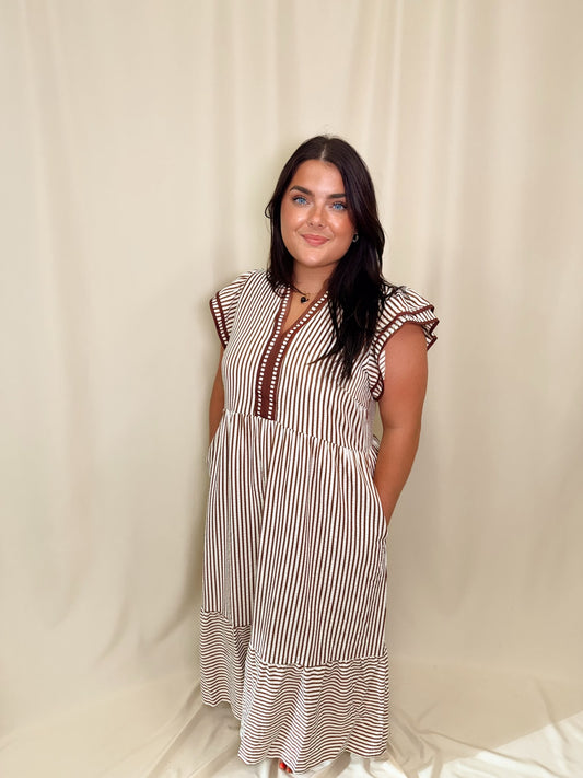 Sunday Stroll Striped Midi Dress