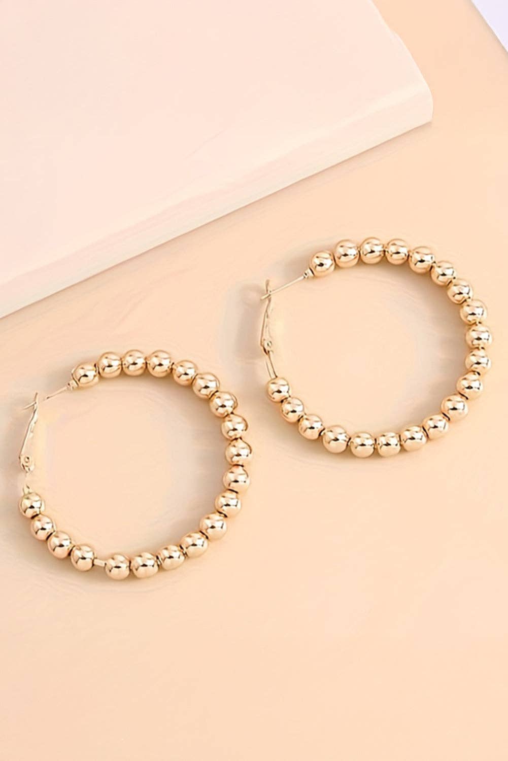 Gold Plated Alloy Hoop Earrings / ONE SIZE