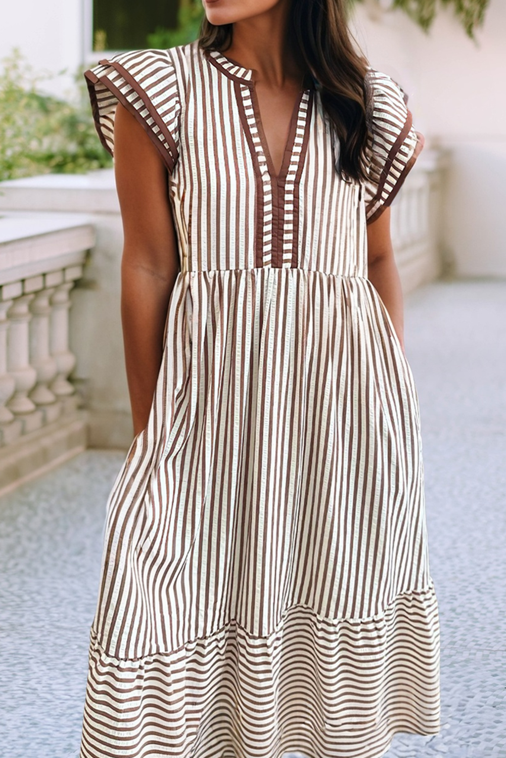 Sunday Stroll Striped Midi Dress