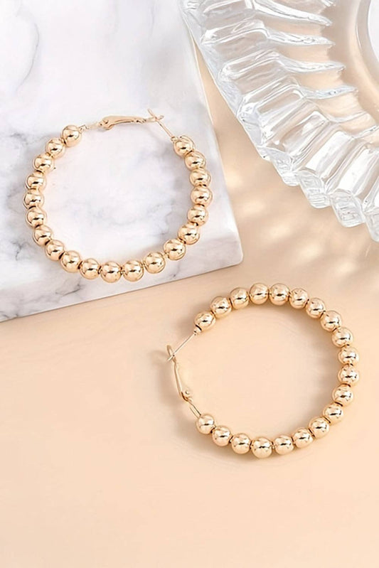 Gold Plated Alloy Hoop Earrings / ONE SIZE