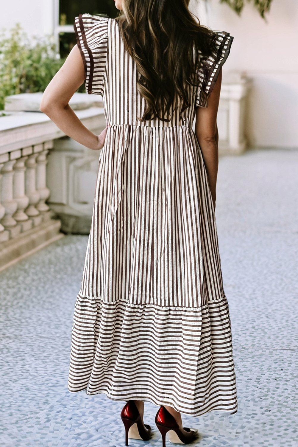 Sunday Stroll Striped Midi Dress