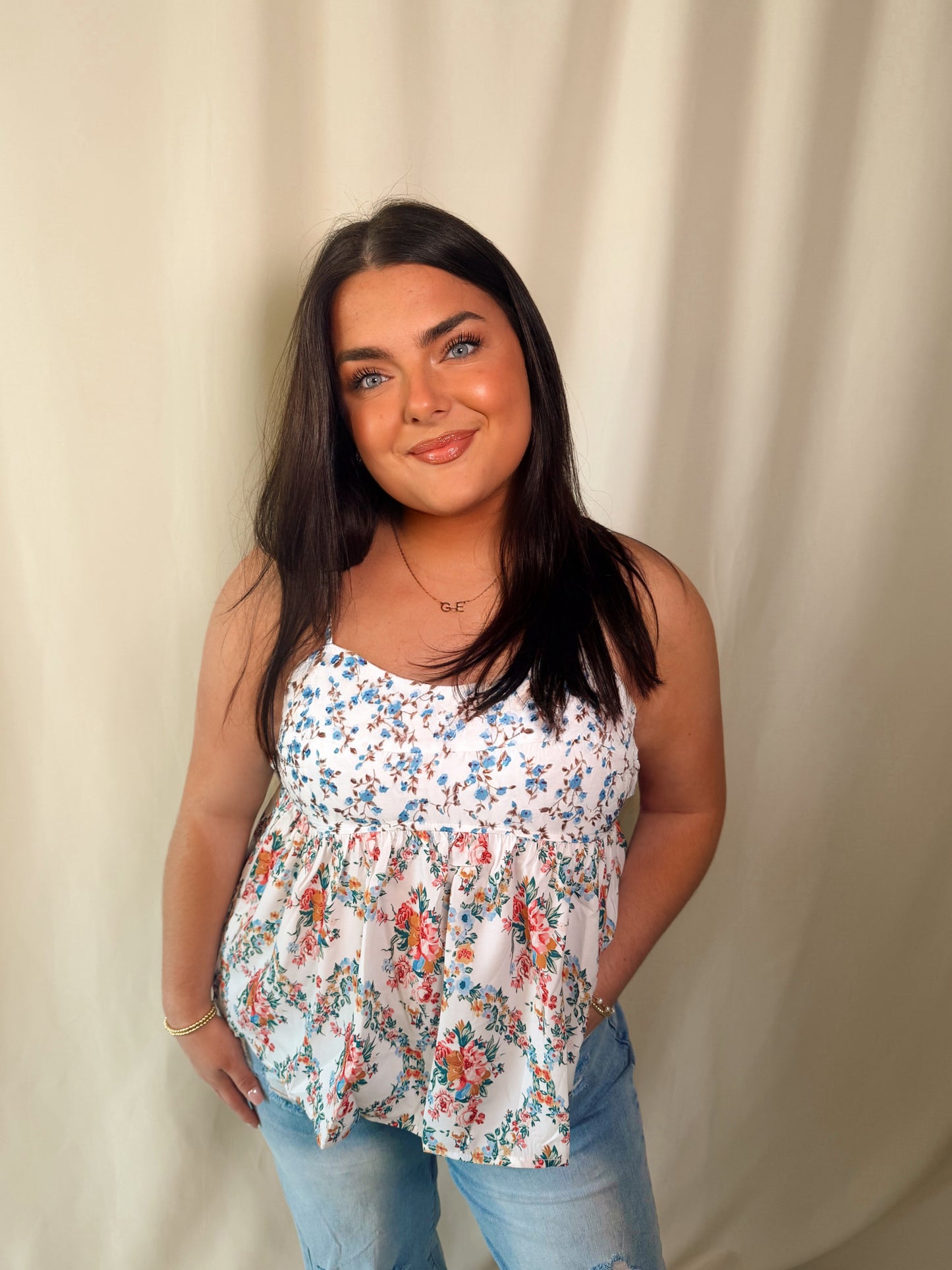 Western Floral Babydoll Top