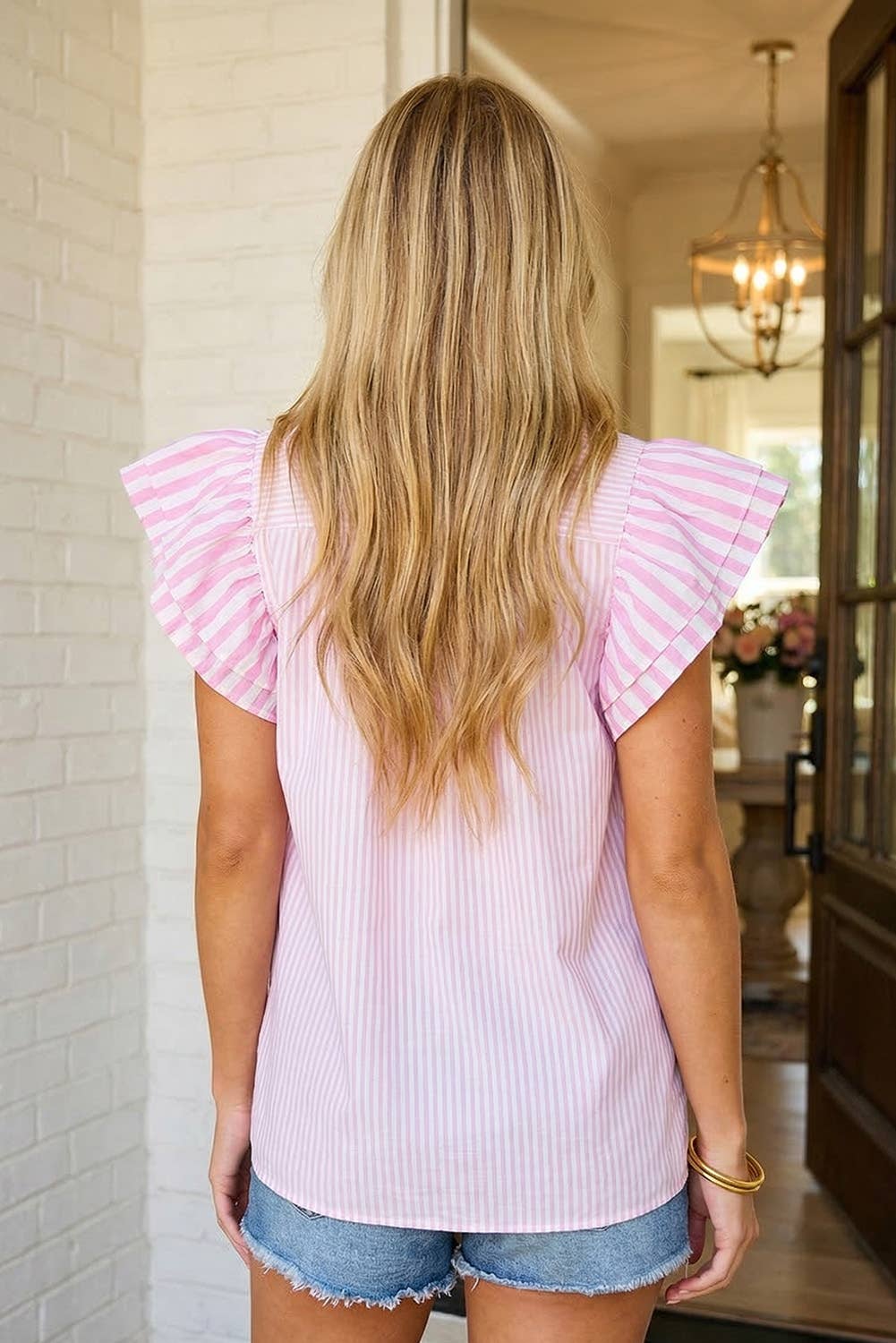 Blush Stripe Charm Top