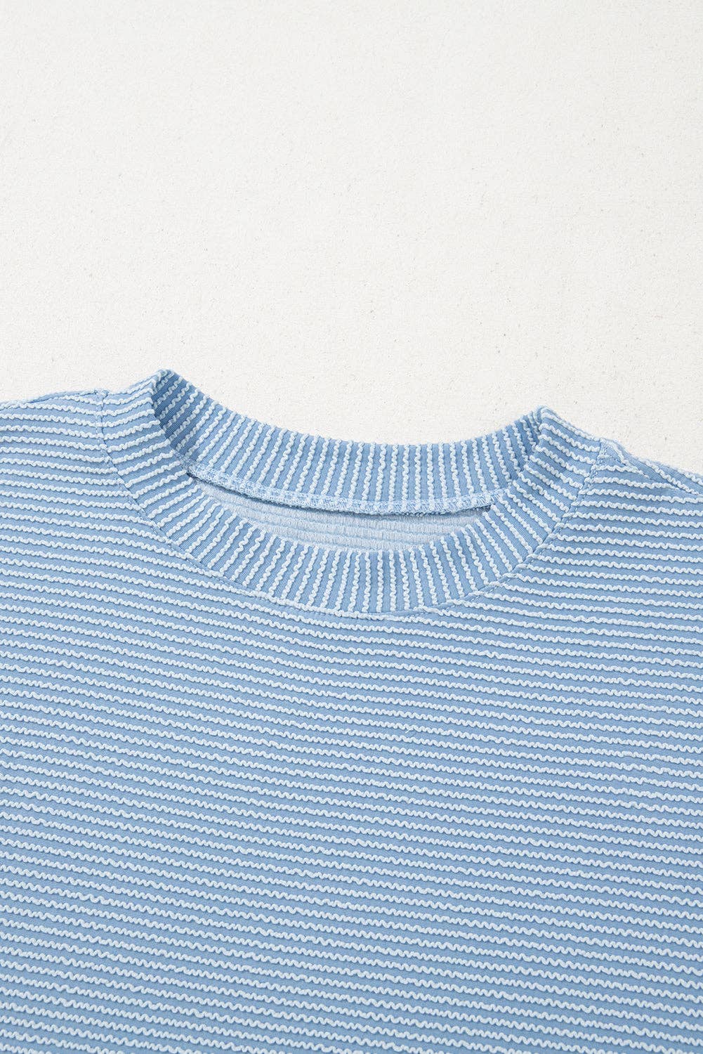 Cozy Mock Neck Corded Knit T-Shirt
